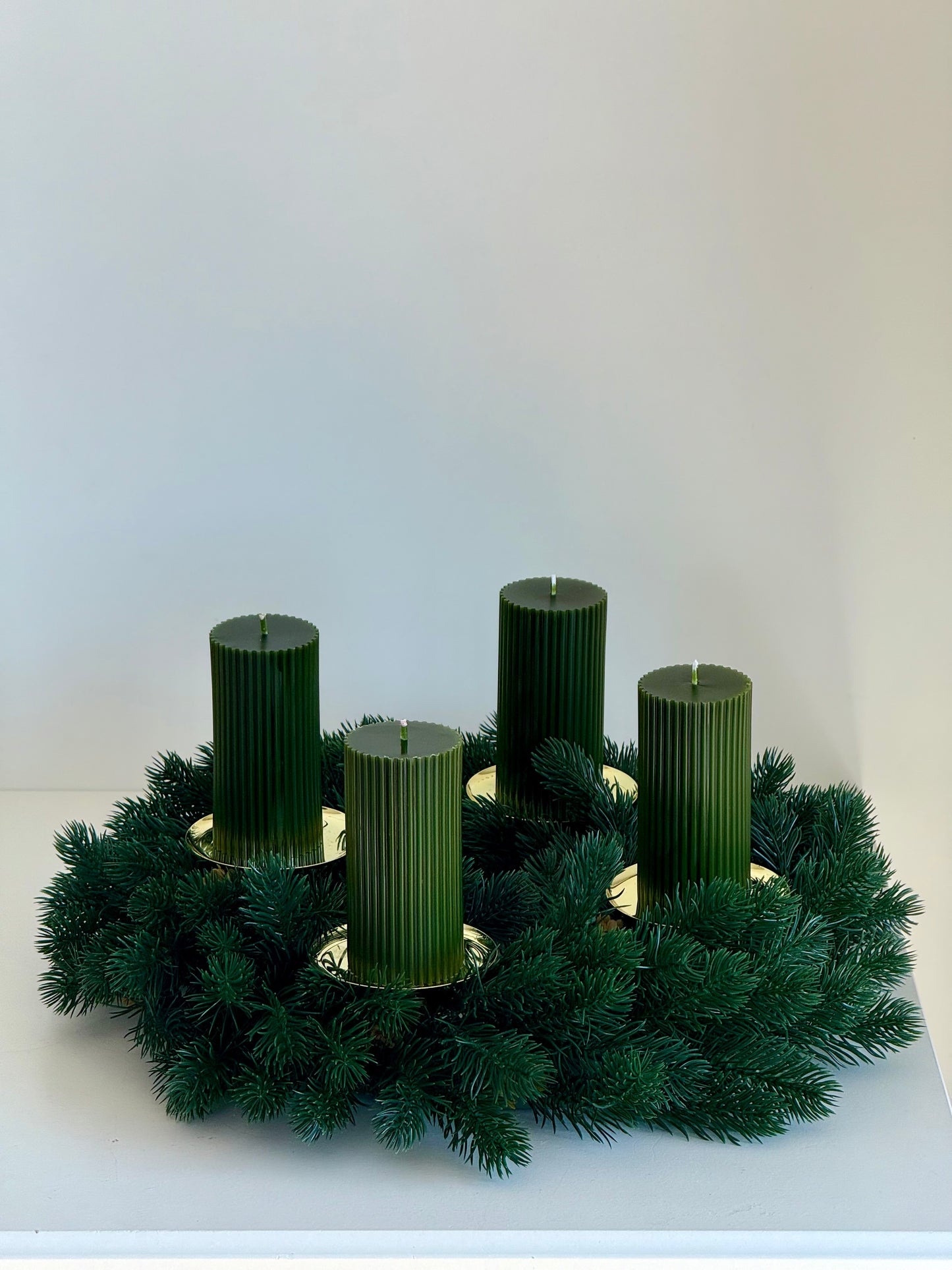 Grün Adventskranz Kerzen