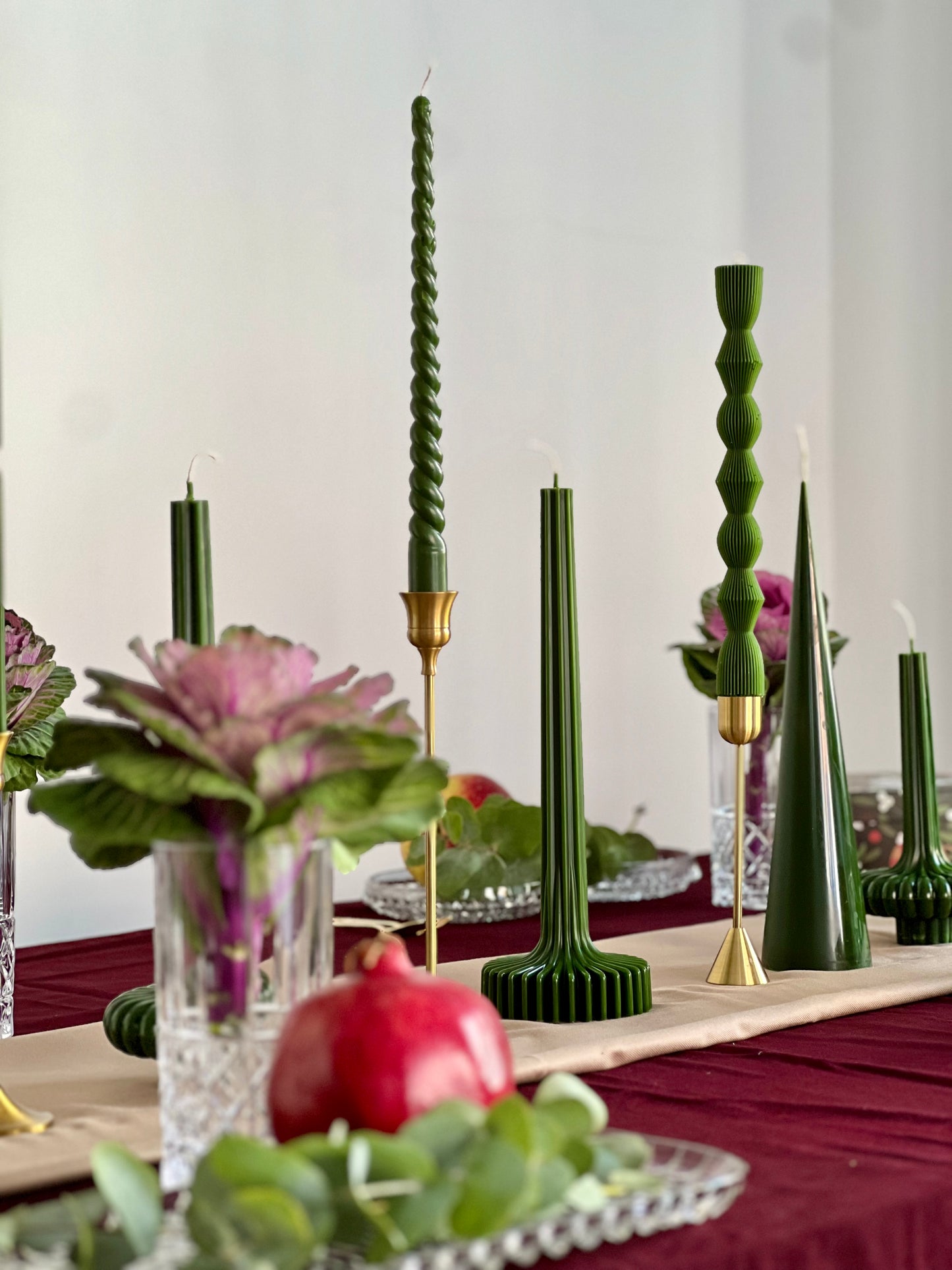 Candle MADRID Green (2x or 4x Set)